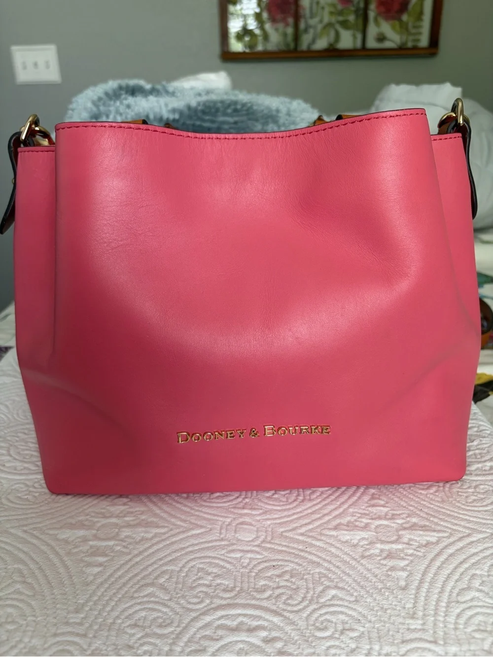 Dooney & Bourke City Barlow BBGum Pink Leather Crossbody Tote